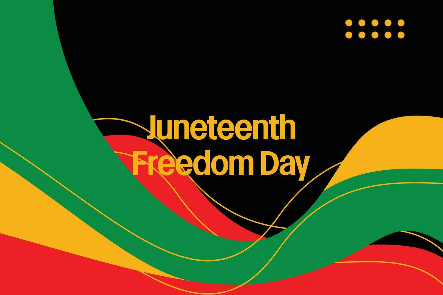 Juneteenth theme wavy abstract background, freedom day, annual holiday. Vector design for banners, greeting cards, posters.