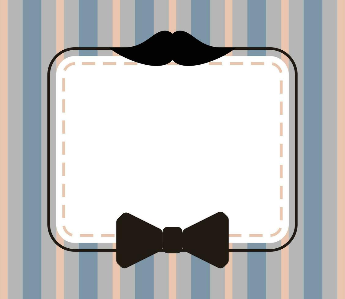 father's day background, mustache and tie icon with free space for text. Template for banner, poster, social media, web, greeting card. vector