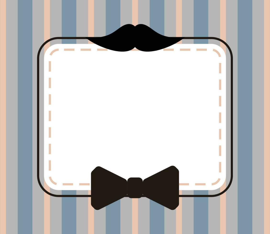 del padre día fondo, Bigote y Corbata icono con gratis espacio para texto. modelo para bandera, póster, social medios de comunicación, web, saludo tarjeta. vector