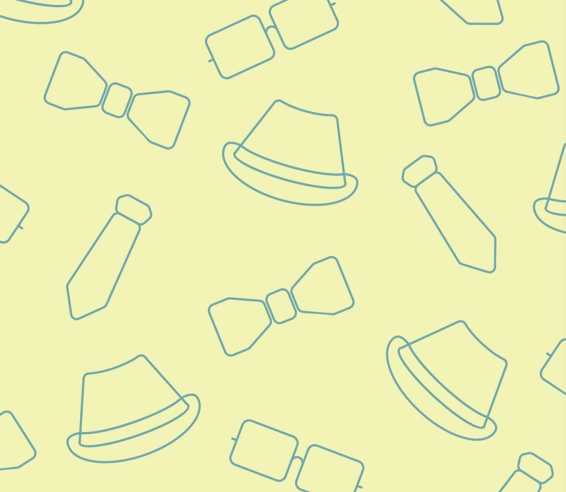 Father's day background with hat, tie and glasses icon pattern, template for banner, greeting card, web, social media, gift wrapping. vector