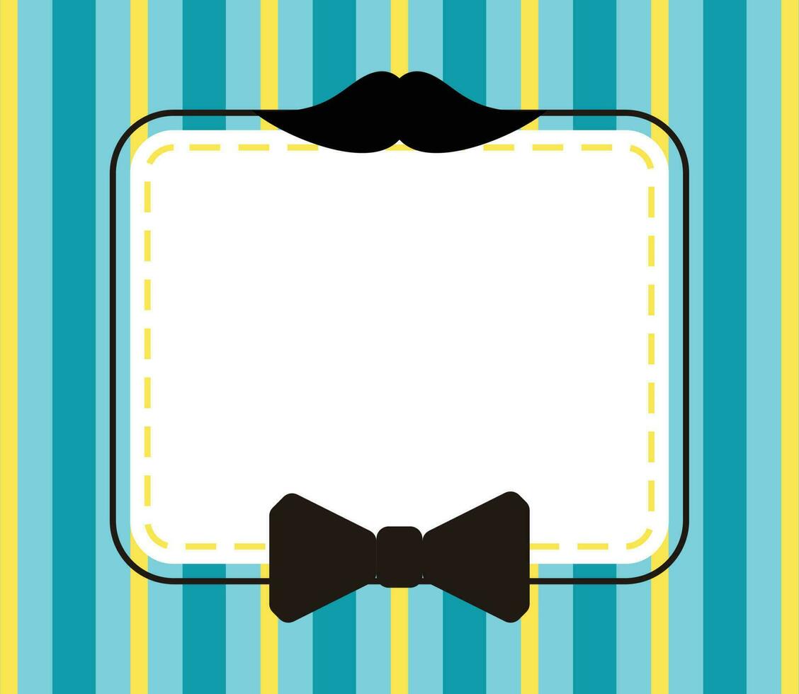 father's day background, mustache and tie icon with free space for text. Template for banner, poster, social media, web, greeting card. vector