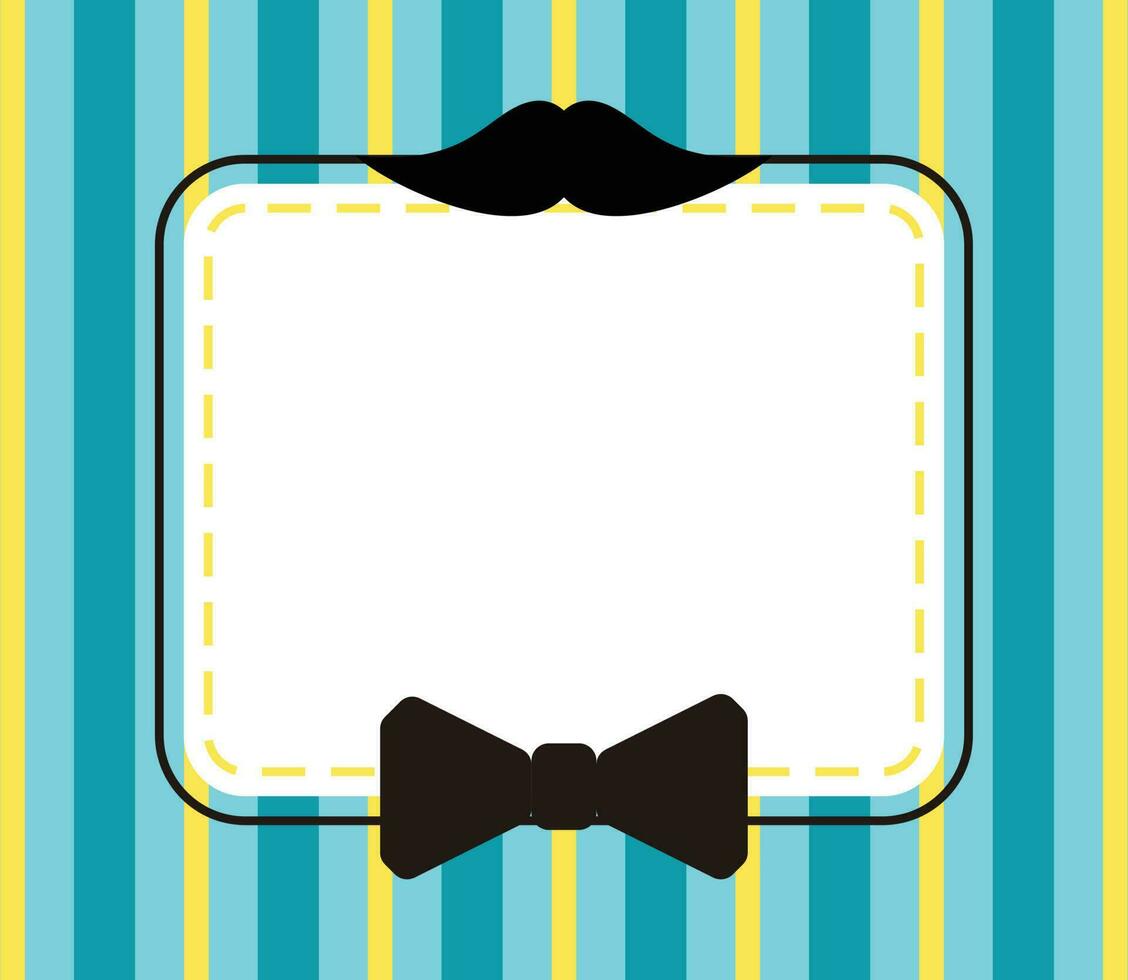 del padre día fondo, Bigote y Corbata icono con gratis espacio para texto. modelo para bandera, póster, social medios de comunicación, web, saludo tarjeta. vector