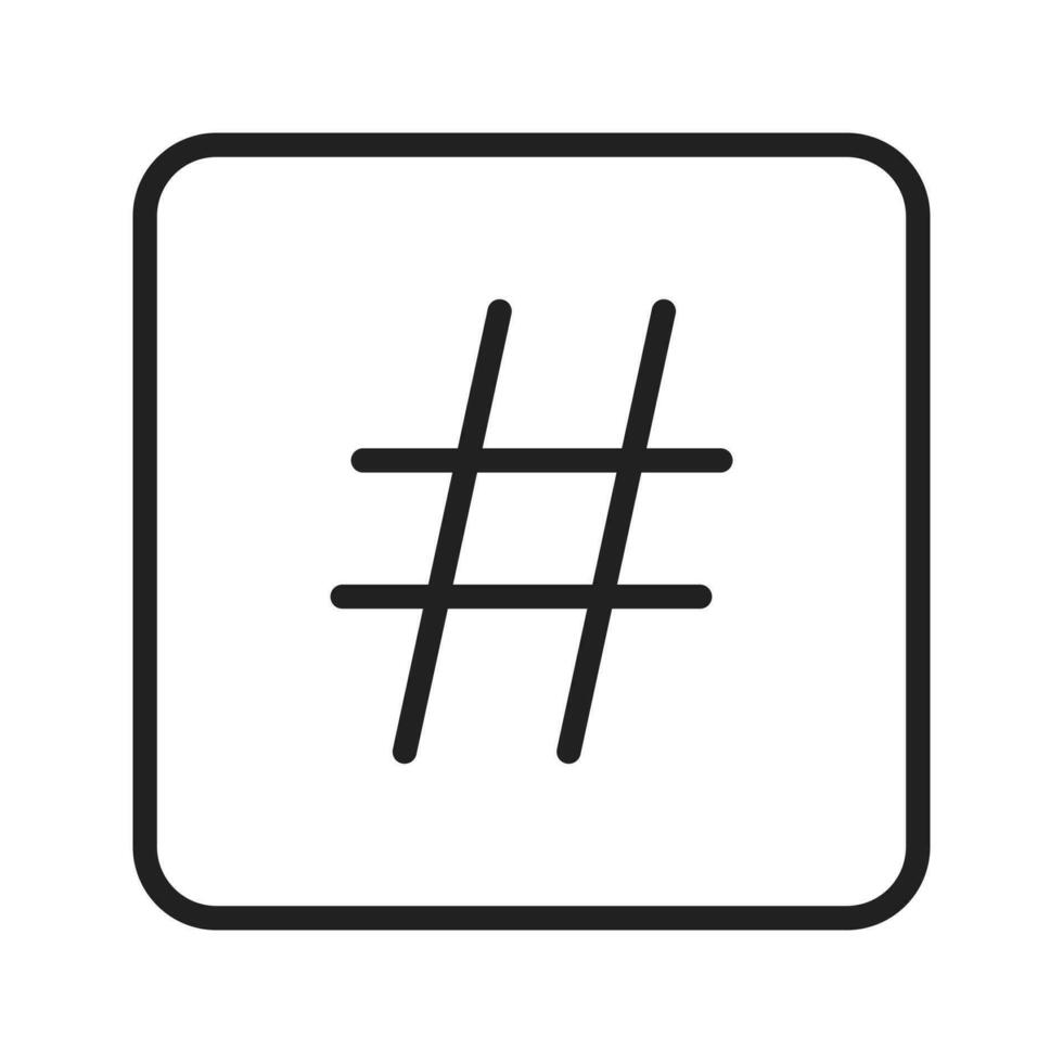 Keycap Number Sign icon vector image. Suitable for mobile apps, web apps and print media.