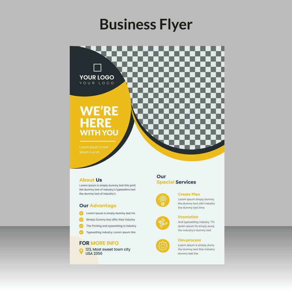 Professional clear and minimal creative corporate business flyer design template vector