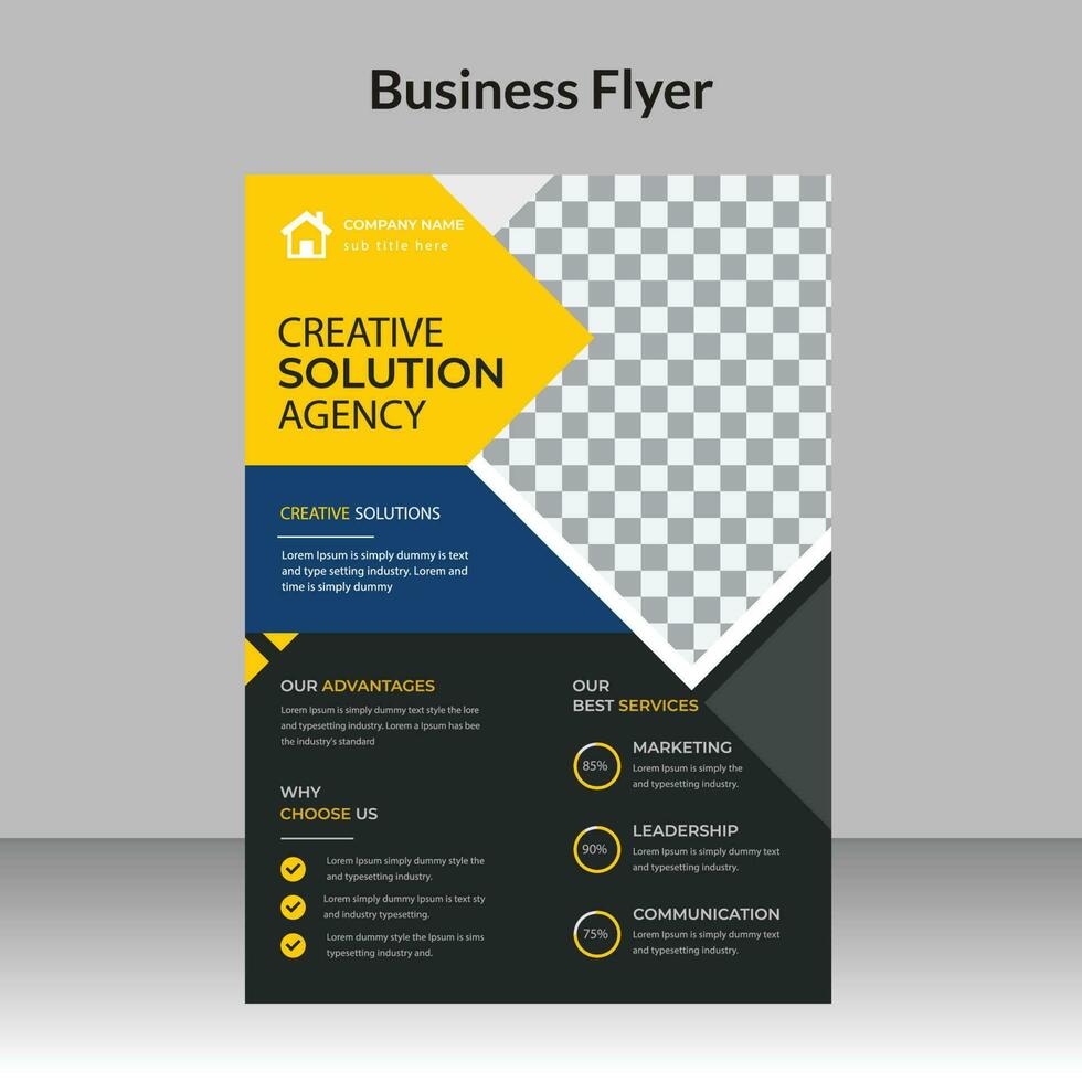 Corporate business flyer design and digital marketing agency brochure cover template vector