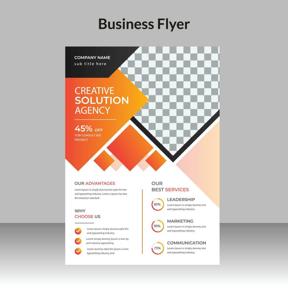 Corporate business flyer design and digital marketing agency brochure cover template vector