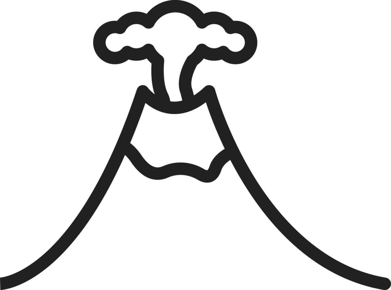 volcán icono vector imagen.