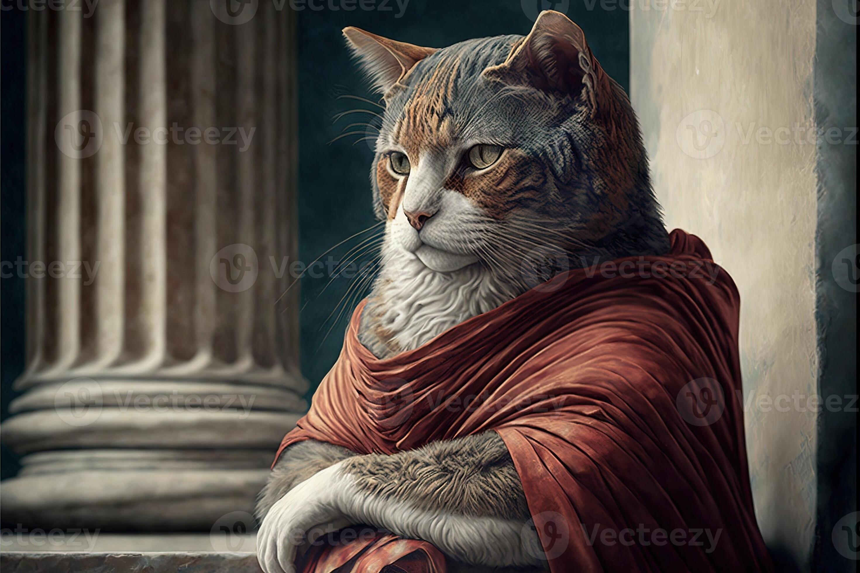 cat philosopher illustration generative ai 23934165 Stock Photo at Vecteezy