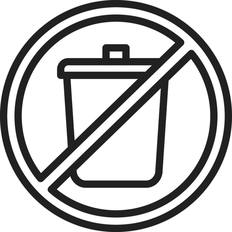 No tirar basura icono vector imagen.