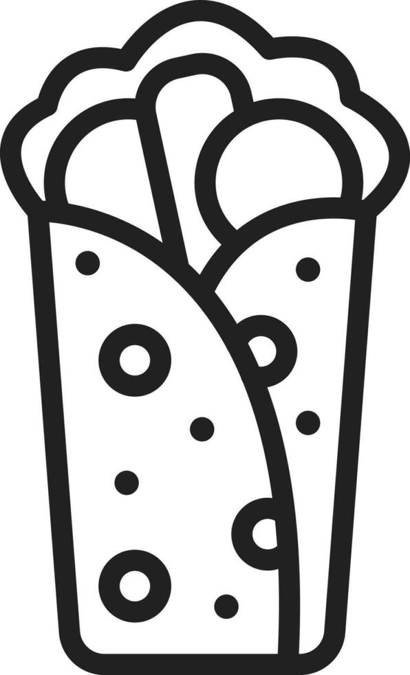 burrito icono vector imagen.