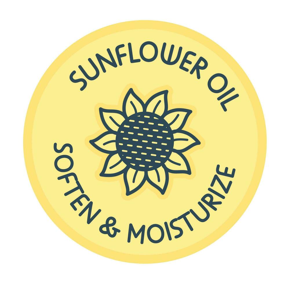 Sunflower oil, soften and moisturising product vector