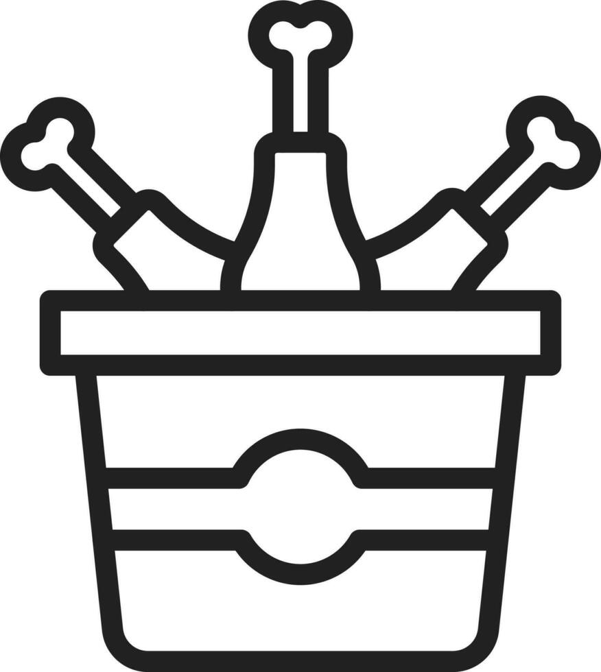 Chicken Bucket icon vector image.
