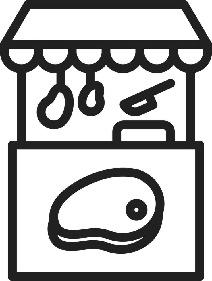 Meat Stall icon vector image.