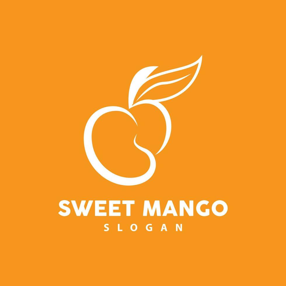 Mango Logo, Fresh Fruit Vector, Abstract Line Style Design, Icon Template Illustration vector