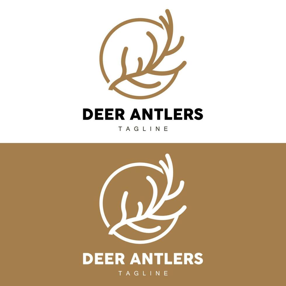 Deer Horn Logo, Animal Vector, Minimalist Simple Design, Illustration Symbol Icon vector