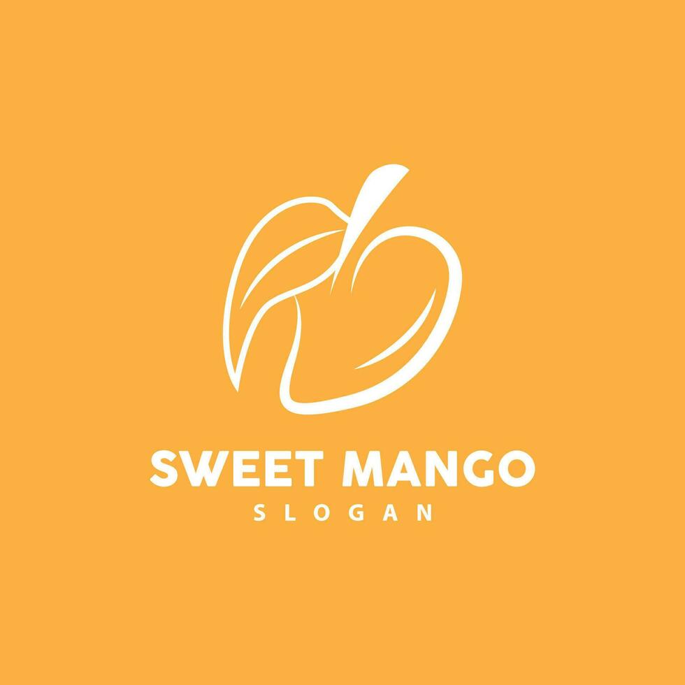 Mango Logo, Fresh Fruit Vector, Abstract Line Style Design, Icon Template Illustration vector