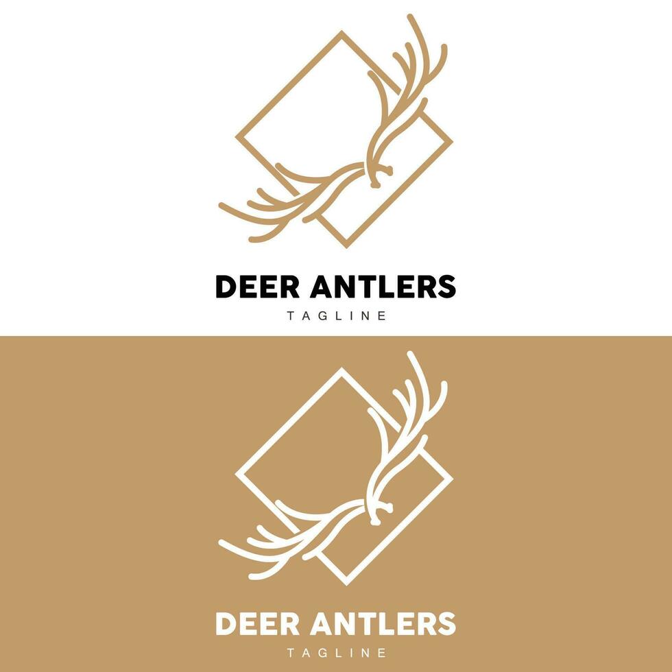 ciervo cuerno logo, animal vector, minimalista sencillo diseño, ilustración símbolo icono vector