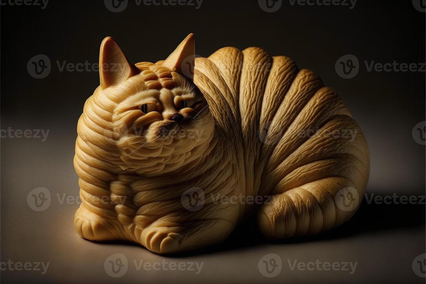 Cat shape croissant illustration photo