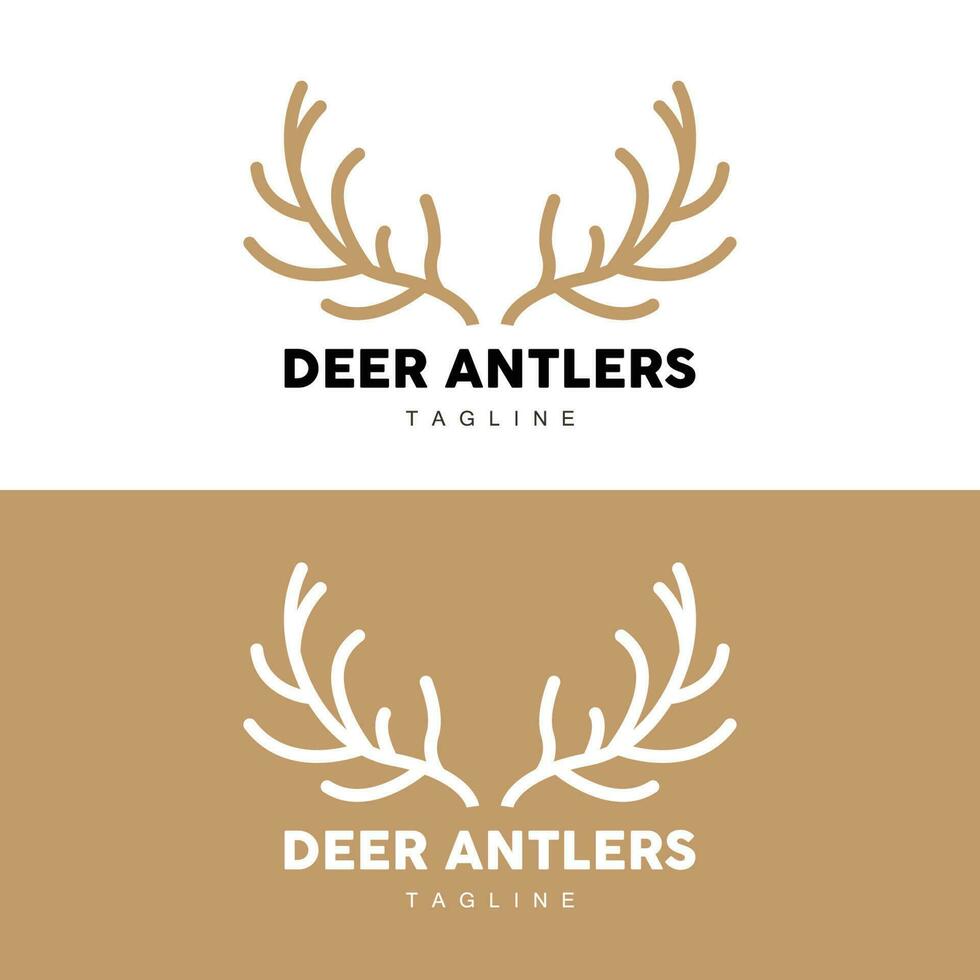 Deer Horn Logo, Animal Vector, Minimalist Simple Design, Illustration Symbol Icon vector