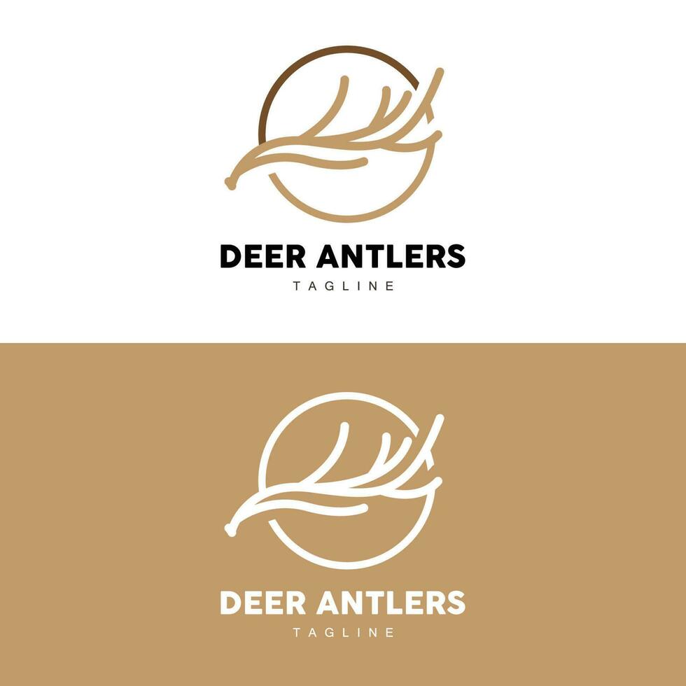 Deer Horn Logo, Animal Vector, Minimalist Simple Design, Illustration Symbol Icon vector