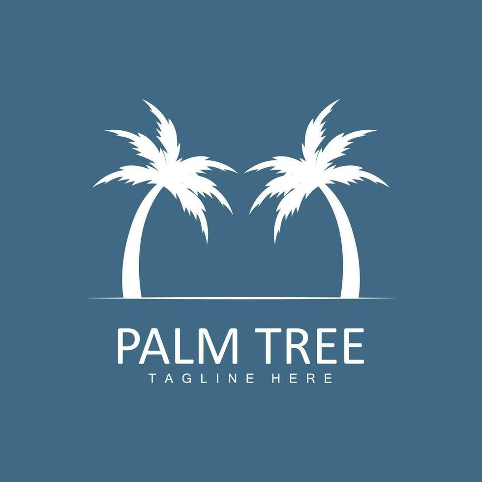 Coco árbol logo, palma árbol puesta de sol playa vector, elegante minimalista sencillo diseño, símbolo modelo icono vector