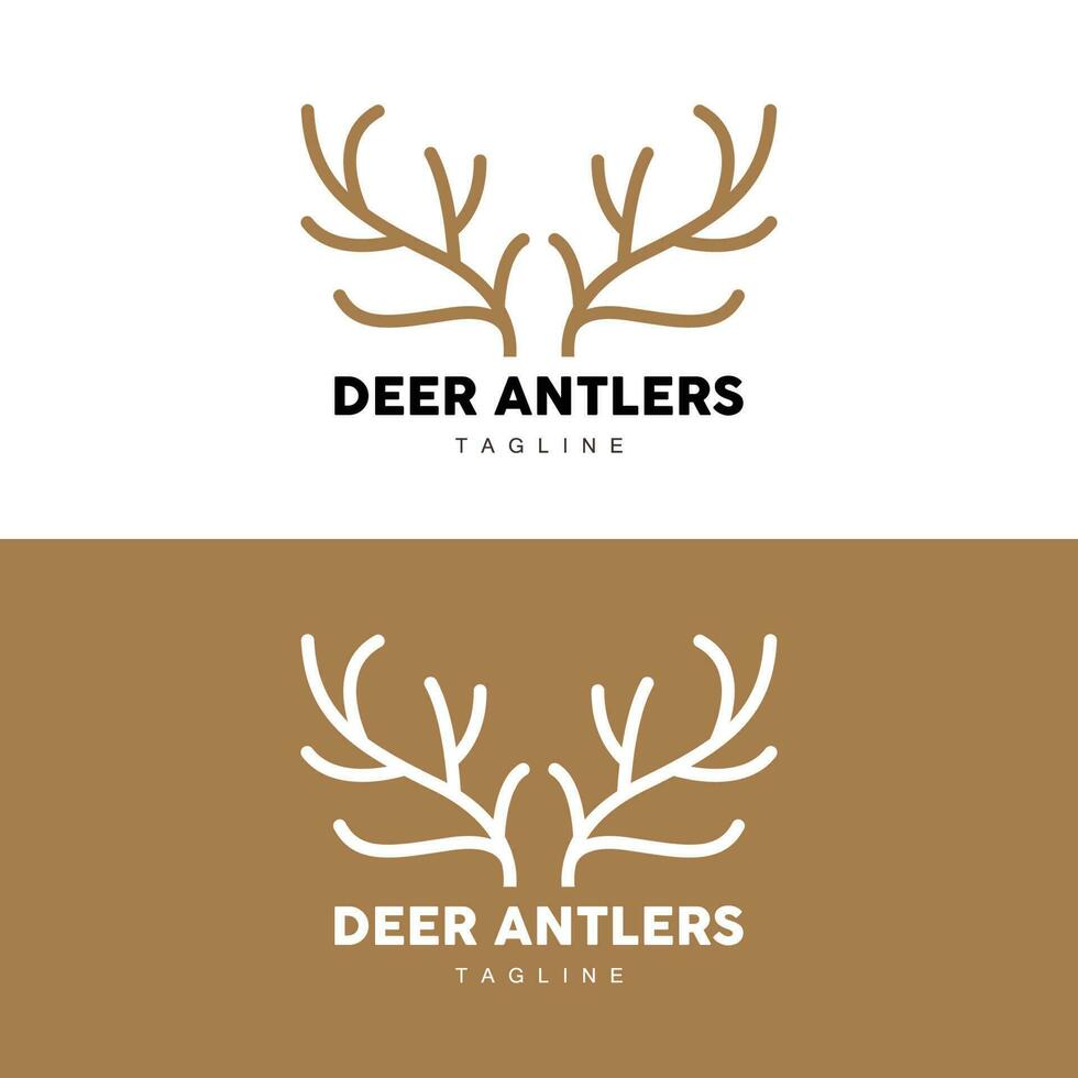 Deer Horn Logo, Animal Vector, Minimalist Simple Design, Illustration Symbol Icon vector