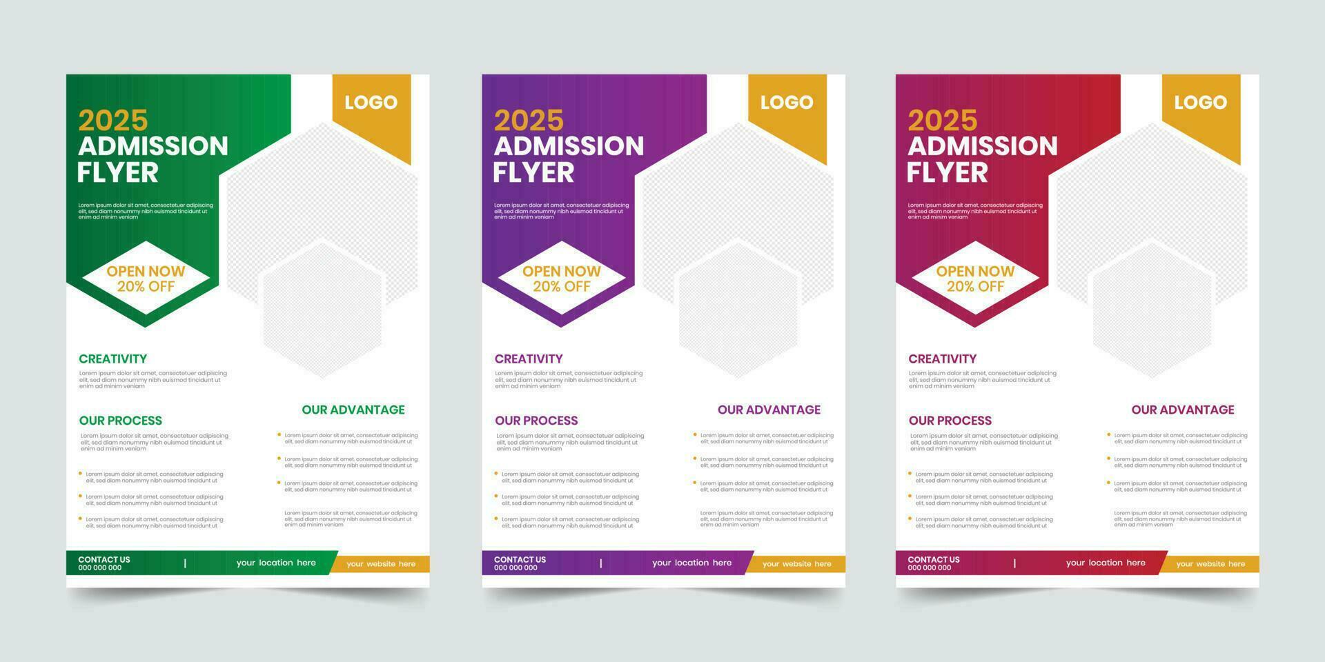 Children new year school admission marketing print leaflet vector