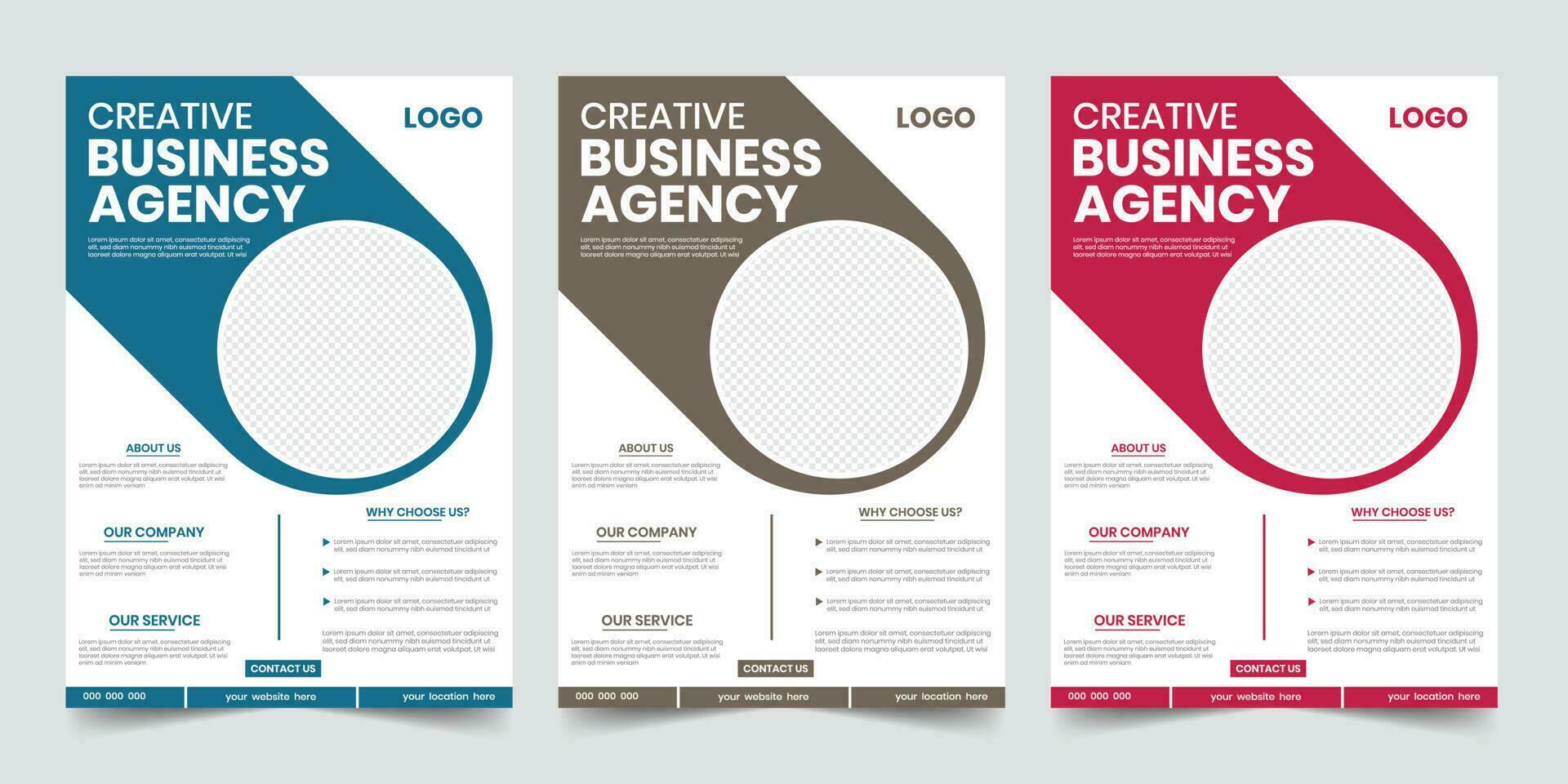 New online business agency a4 print modern creative flyer design vector