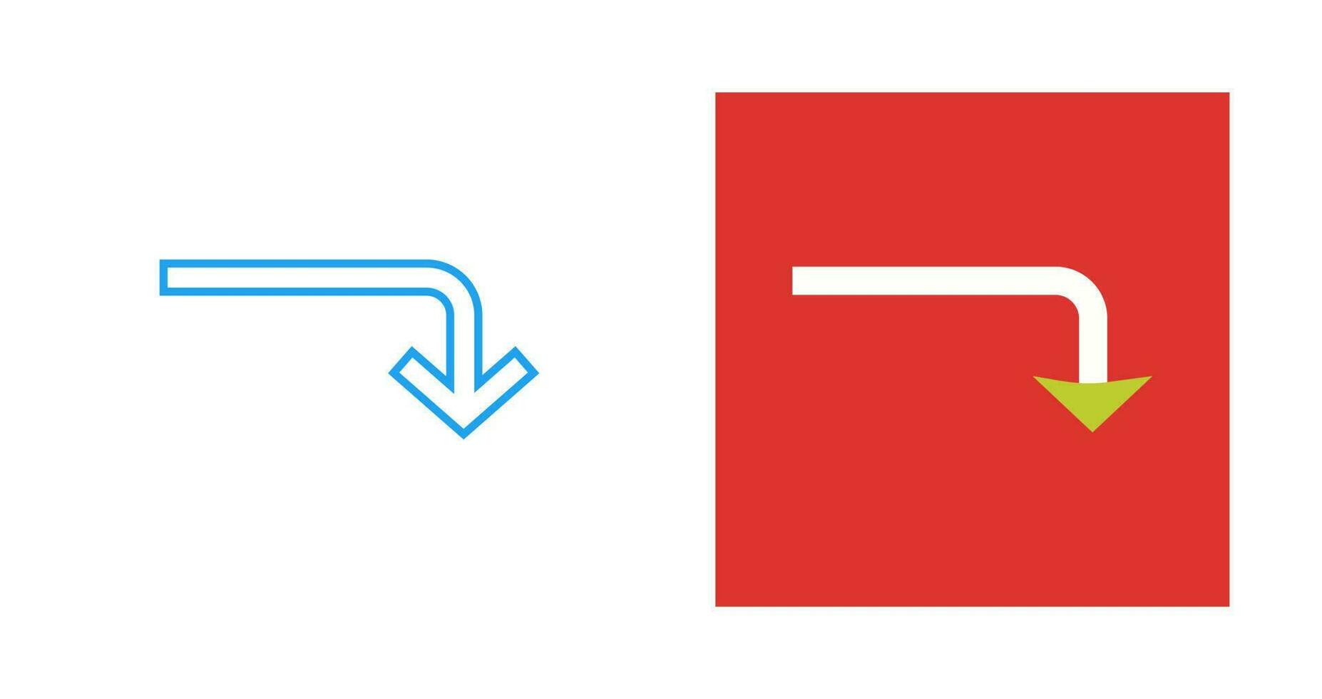 Turn Down Vector Icon