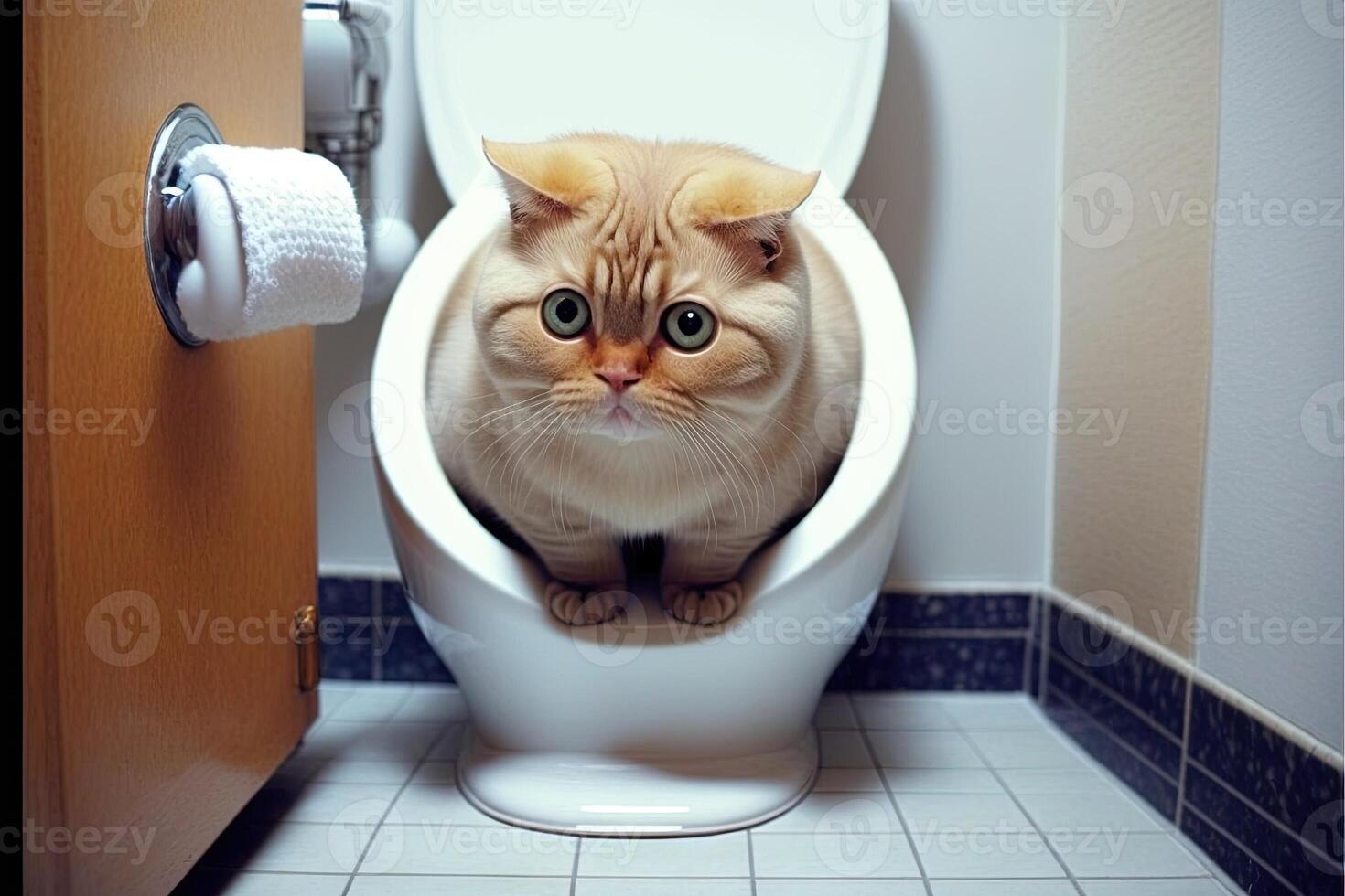 gato utilizando baño ilustración generativo ai foto