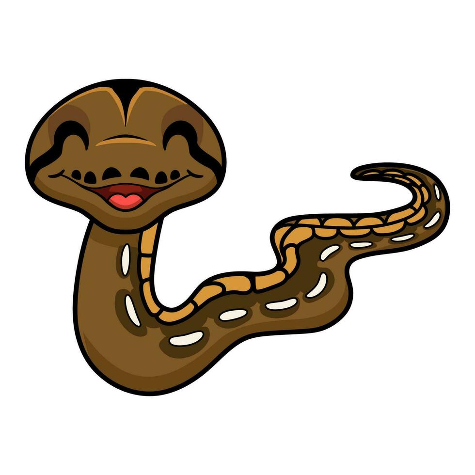 Cute tiger reticulatus python cartoon vector