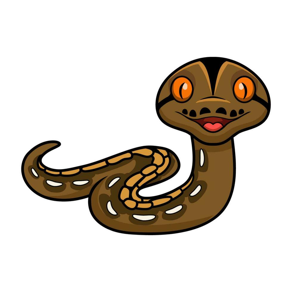 Cute tiger reticulatus python cartoon 23935924 Vector Art at Vecteezy