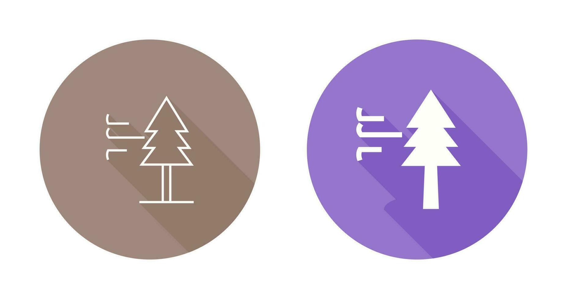 Tree with Wind Vector Icon