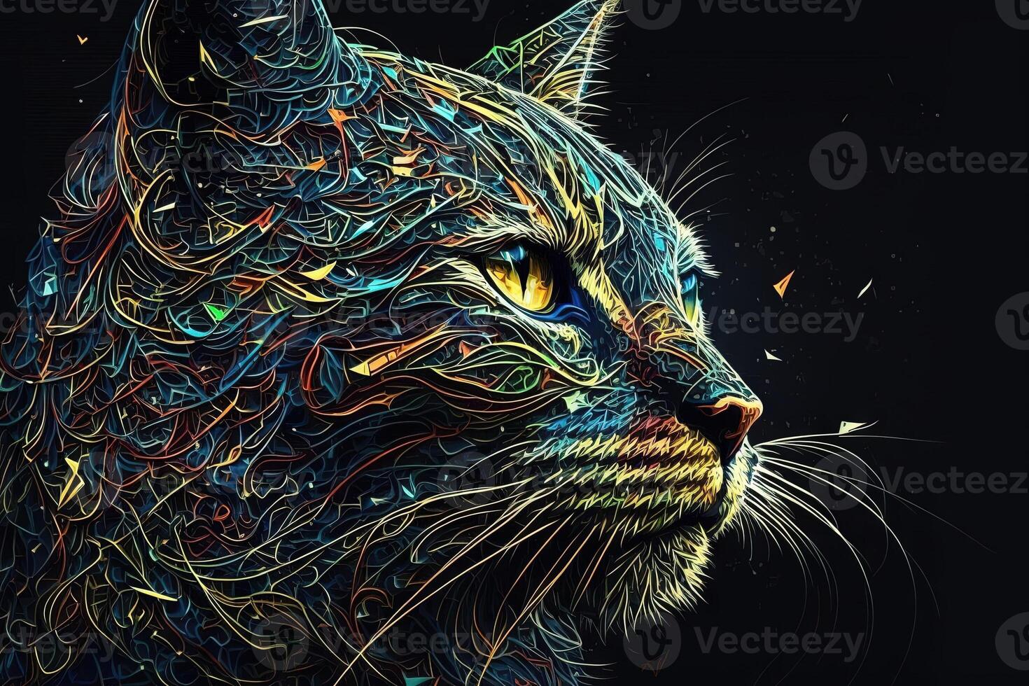 cat Animal mandala fractal illustration photo