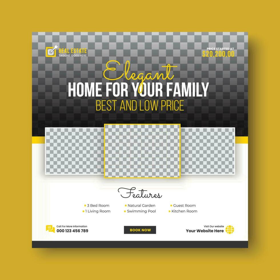 Real estate dream house sale social media post vector