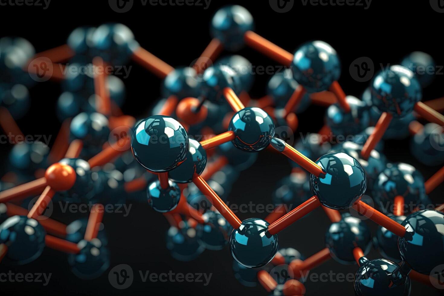 molecular structure 3d model Molecules and molecular crystal lattices illustration photo