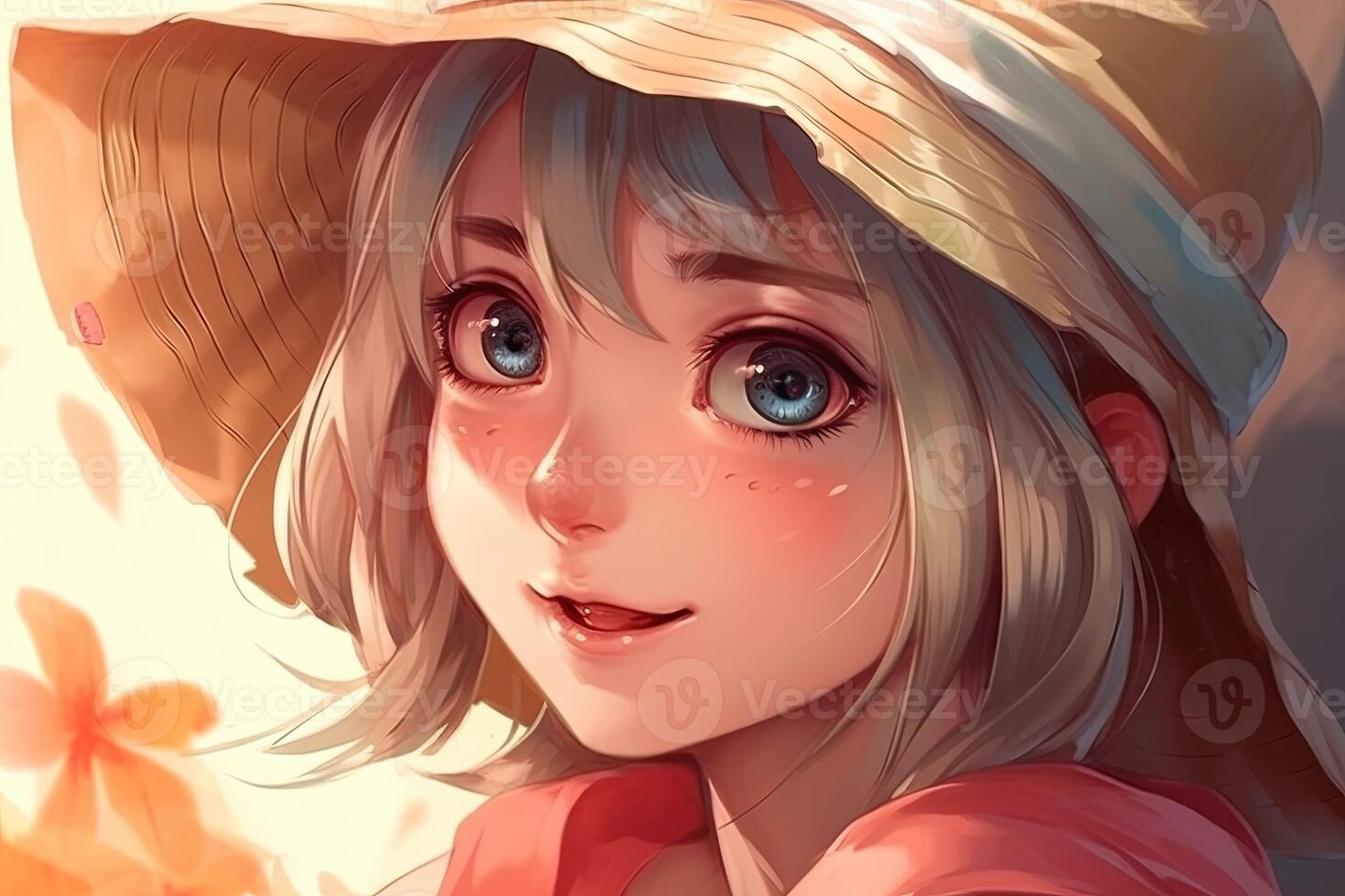 hermosa Colombiana anime manga niña ilustración generativo ai foto