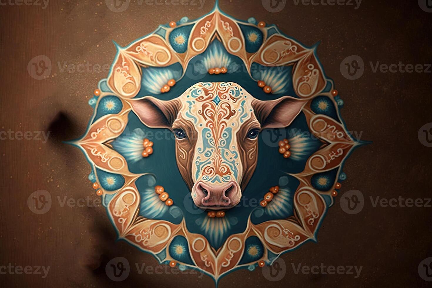 cow Animal mandala fractal illustration photo
