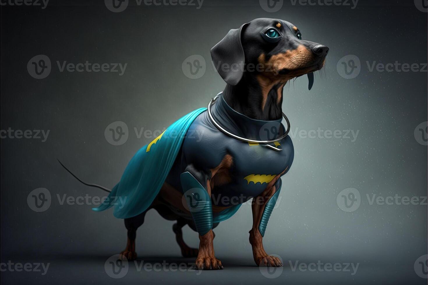 Dachshund Dog super hero superdog illustration photo