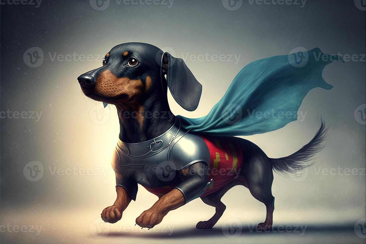 Dachshund Dog super hero superdog illustration photo