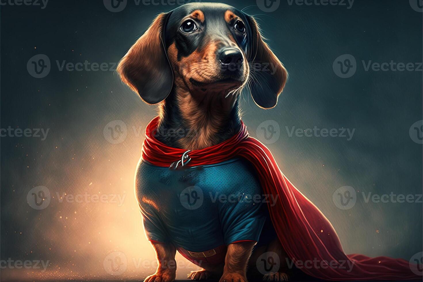 Dachshund Dog super hero superdog illustration photo