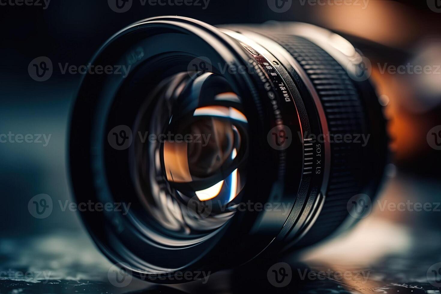 camera lens detail with reflection illustration photo