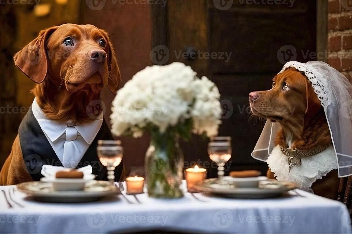 Dog Wedding illustration photo