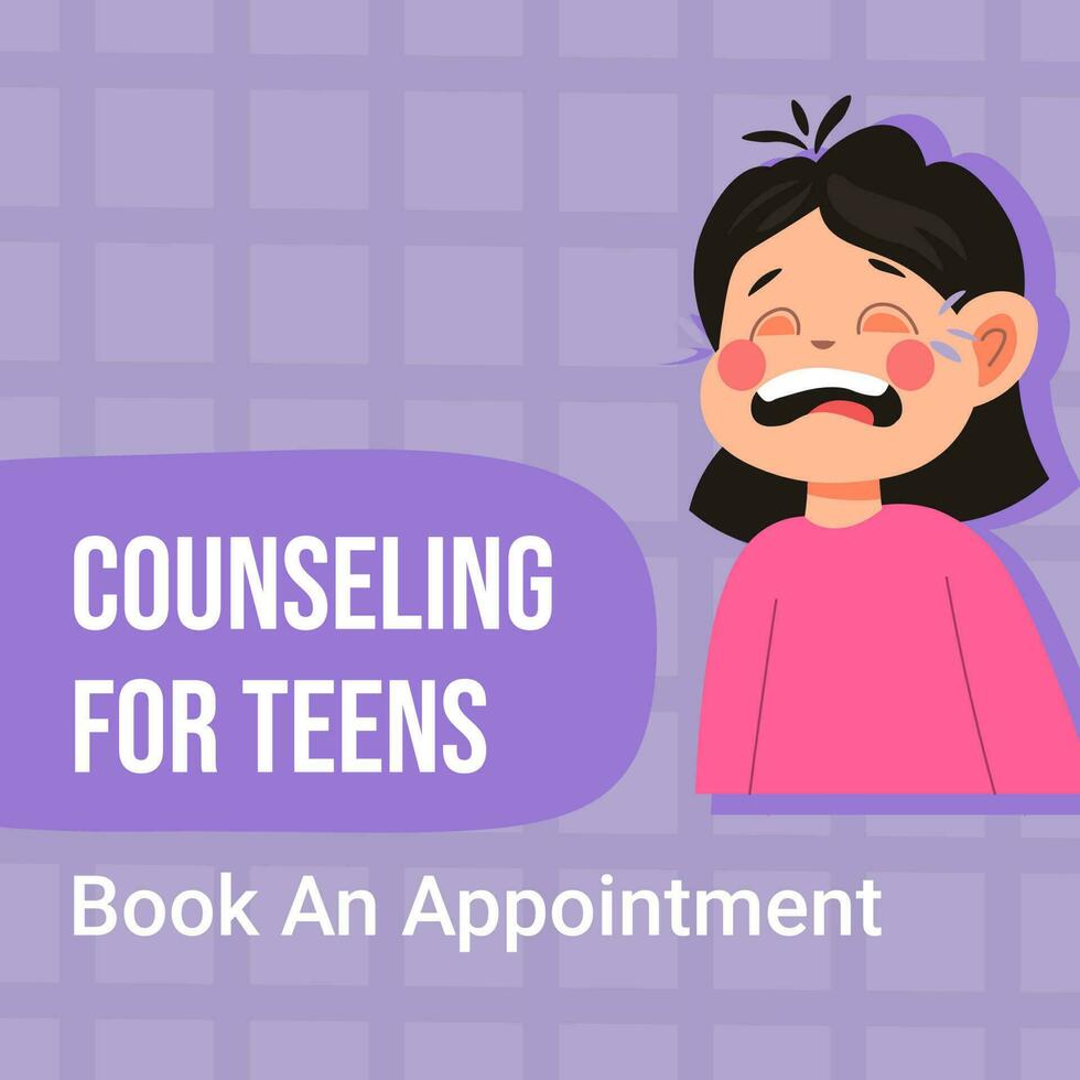 Counseling for teens, book appointment for kid vector