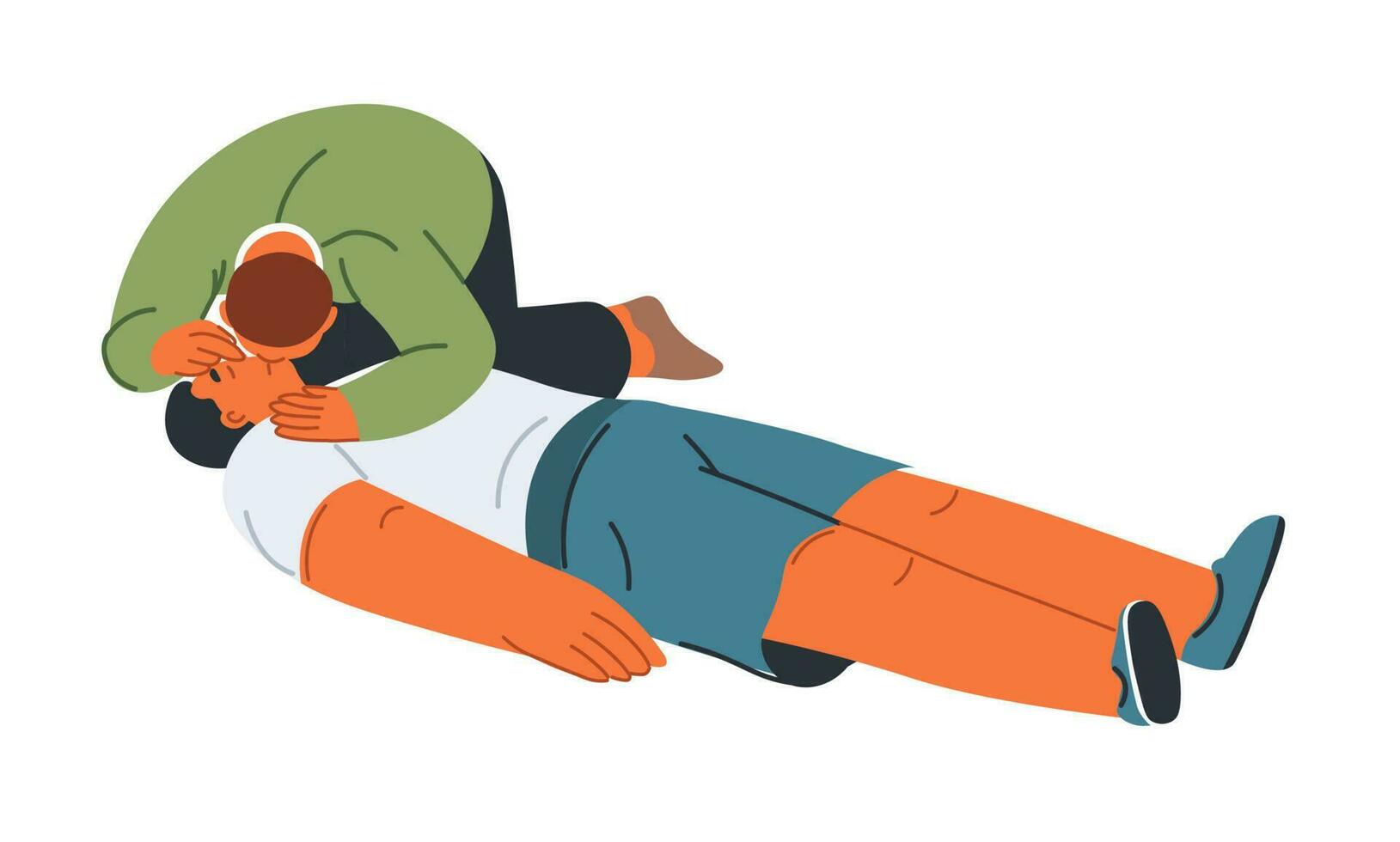 Emergency help, cardiopulmonary resuscitation vector