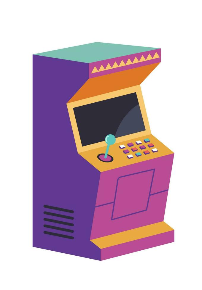 Retro old school games, gaming machine vector