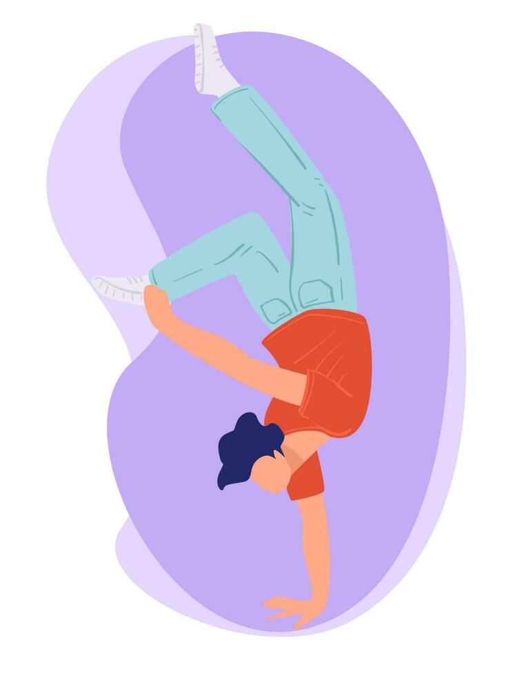 Hip hop or breakdance performer, dance studio vector