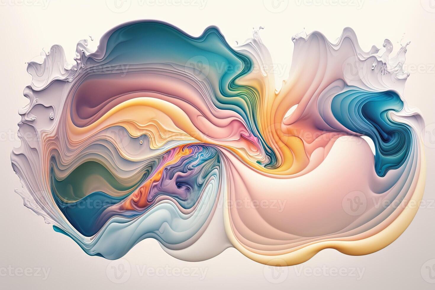 liquid pastel colors of spring illustration photo