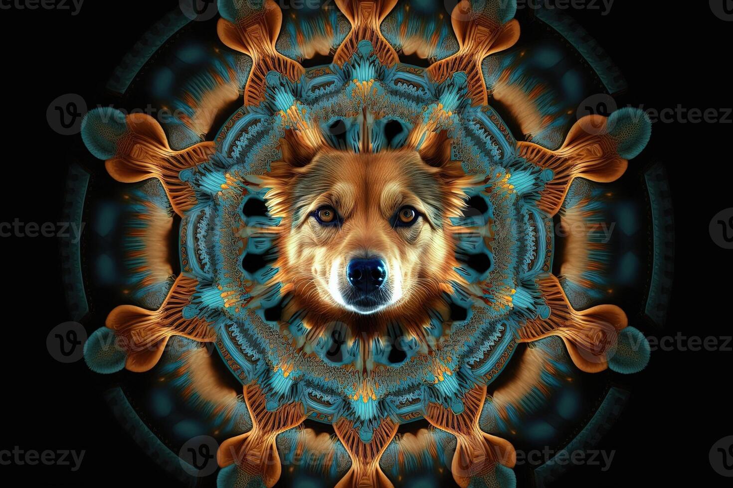 dog Animal mandala fractal illustration photo