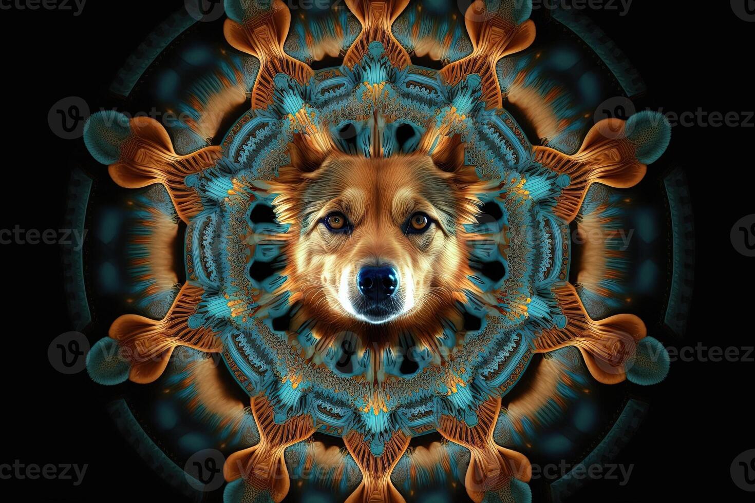 dog Animal mandala fractal illustration photo